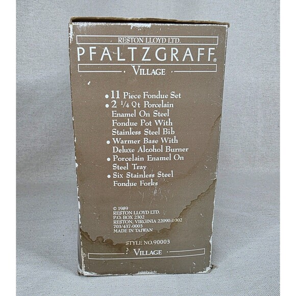 Pfaltzgraff Village 11-Piece Fondue Set in Original Box – 1989 Reston Lloyd Ltd. - Picture 3 of 12
